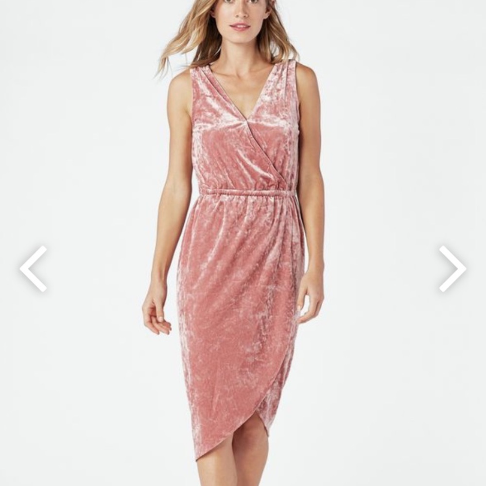 Crushed pink velvet dress Justfab